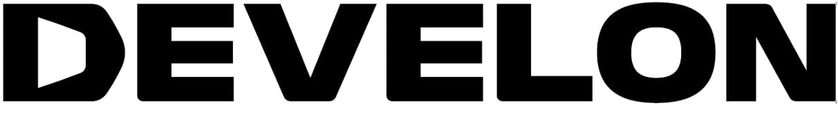  DEVELON logo in black on white background